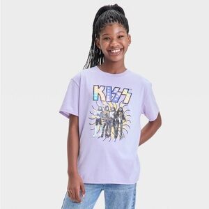 Kiss Kids Short Sleeve Tee - Light Purple